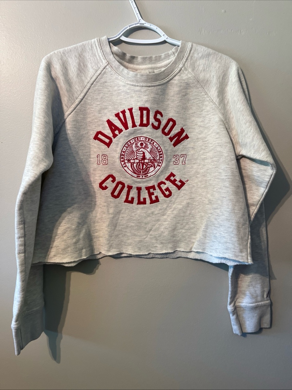 Women’s Davidson College League Cropped Sweatshirt Small Grey